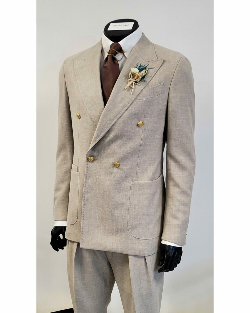 herren anzug half canvas in beige