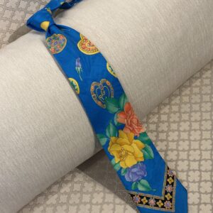 Leonard Paris Krawatte aus Seide in blau mit floral Motive